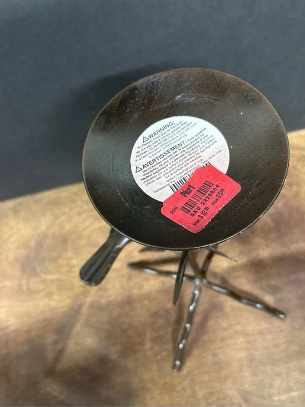 Pier One Brown Metal Bird And Branch Candle Holder